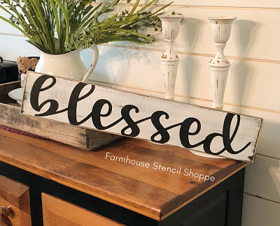 blessed script 24"x5.5"