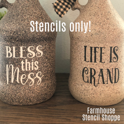 Set of 2 Small Stencils - Bless this Mess & Life is Grand