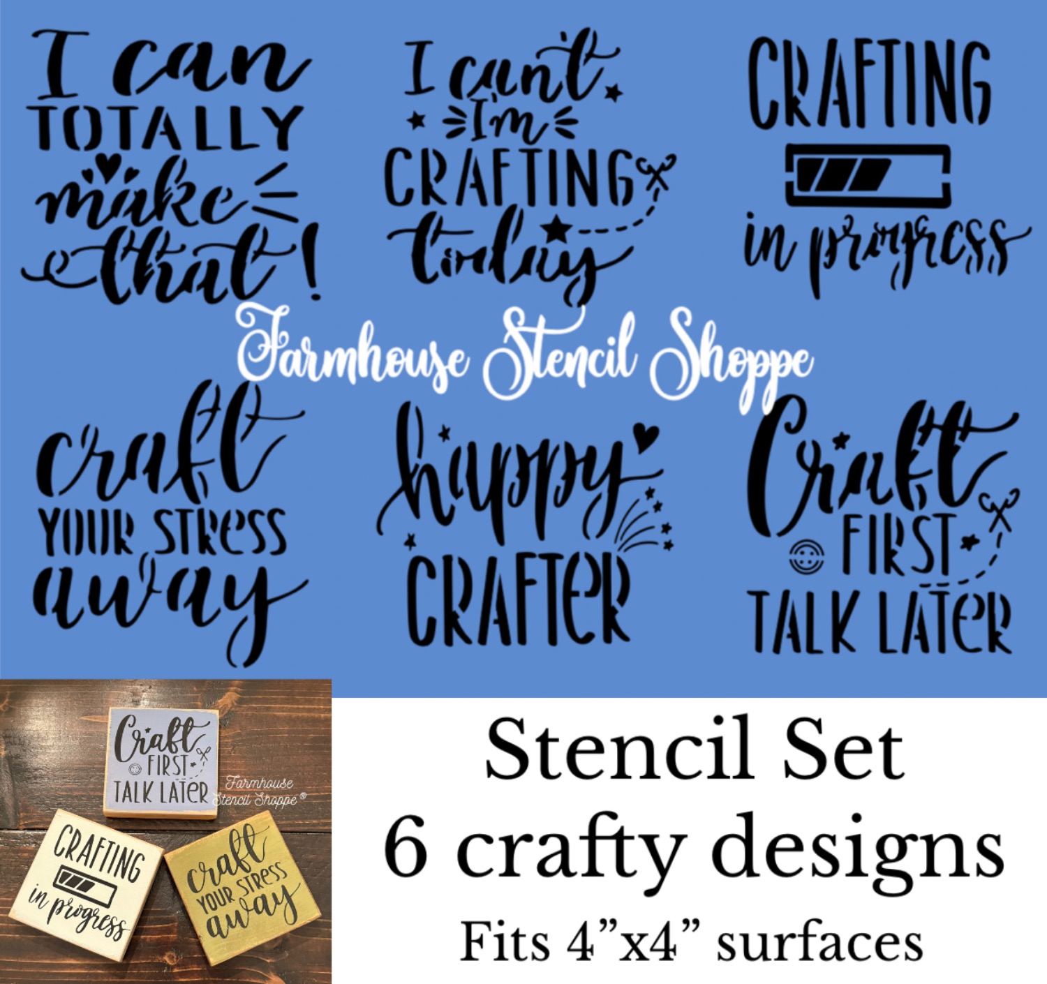 Crafting Stencil Set of 6 Designs