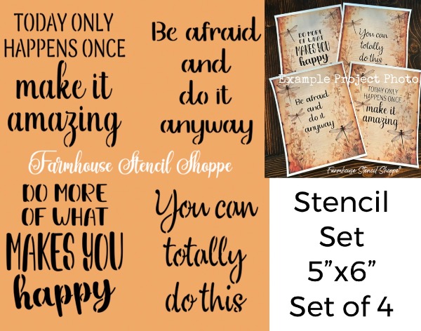 Do it Anyway Set of 4 Stencils - 5"x6"