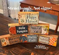 Fall Stencil Set of 6 Stencils - 4"x3.5"