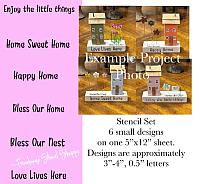 Enjoy the Little Things Set of 6 Small Stencils on One Sheet