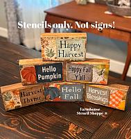 Fall Stencil Set of 6 Stencils - 4"x3.5"