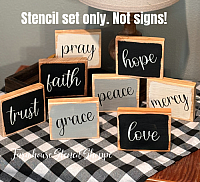 Faith Stencil Set of 8 - 4"x3"