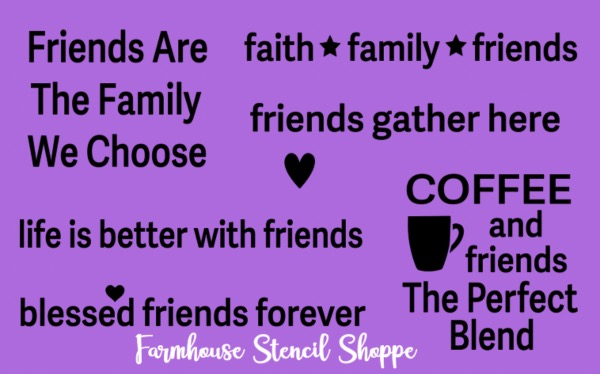 Friends Set, 12"x7" Stencil Sheet