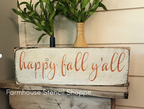 Happy Fall Y'all Script 16"x5"