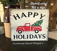 Happy Holidays with Truck - 10"x8"