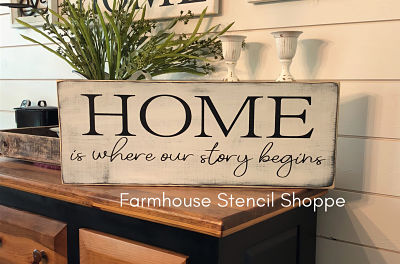 Home Is Where Our Story Begins 24"x8"