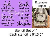 Stencil Set - Knock and it will be opened - Faith Stencil Set of 4