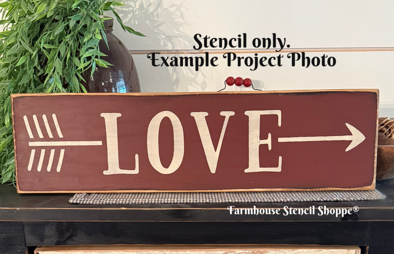 Love Arrow Stencil - 20"x5"