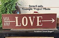 Love Arrow Stencil - 20"x5"