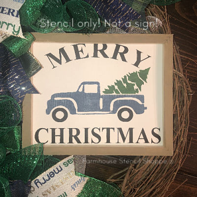 Merry Christmas w/Truck - 10"x8"