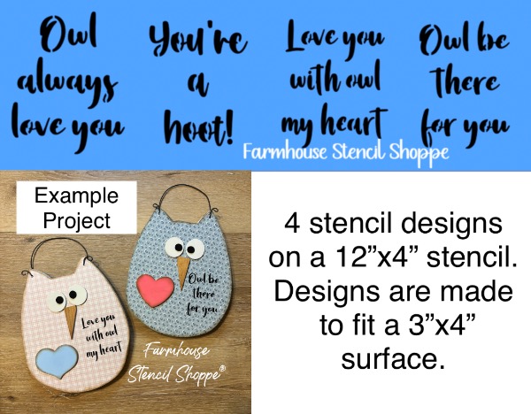 Owl Set of 4 Stencils