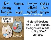 Owl Set of 4 Stencils