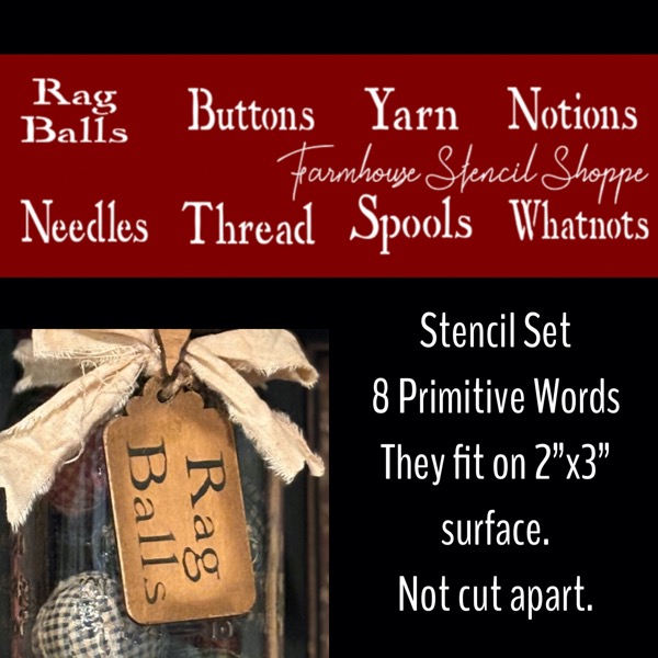 Primitive Random Words Set - Set of 8 - Not cut apart