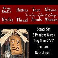 Primitive Random Words Set - Set of 8 - Not cut apart