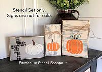 Set of 3 small pumpkins, stencil set
