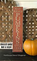 Hay Rides Pumpkins Apple Cider (Vertical) 5.5"x24"