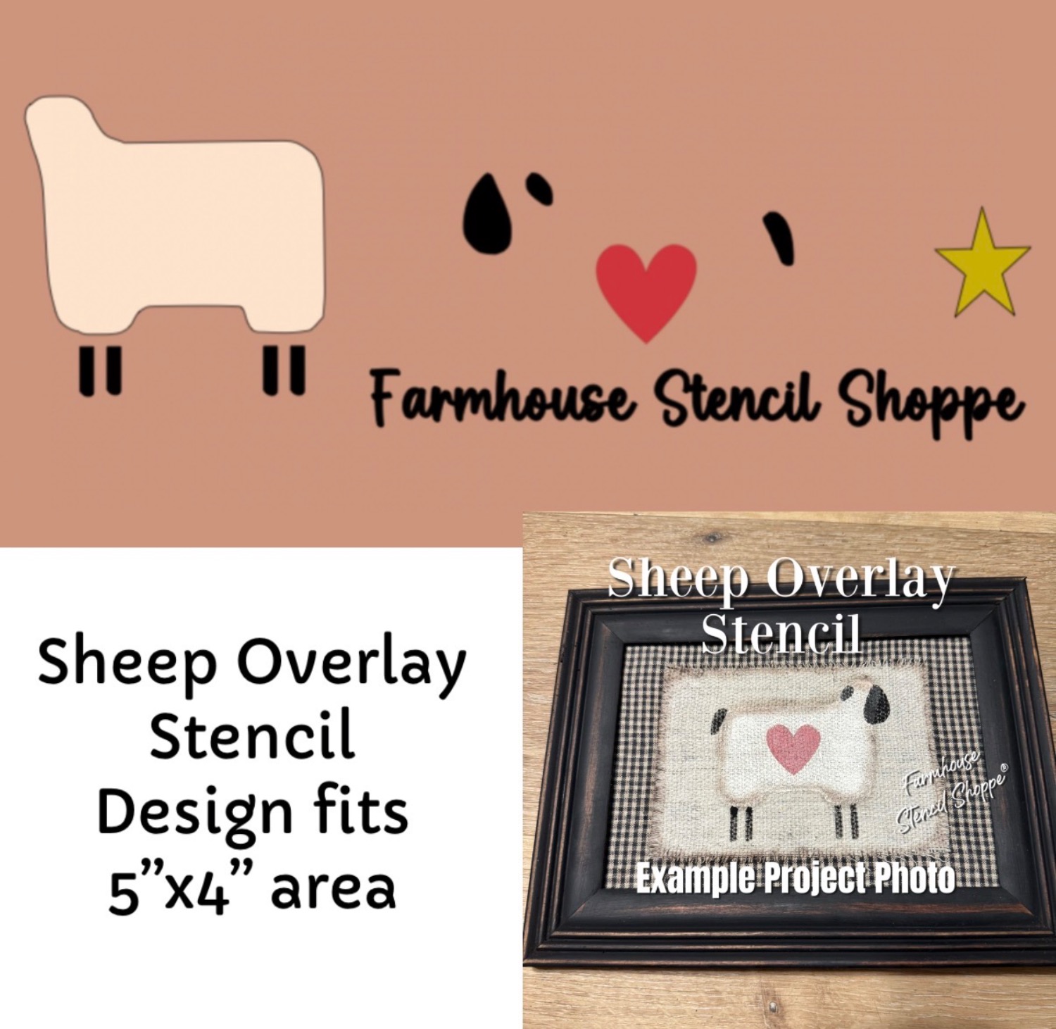 Primitive Sheep Overlay Stencil