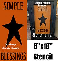 Simple Blessings w/Star - 8"x16"