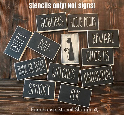 Skinny Halloween Stencil Set - Set of 12