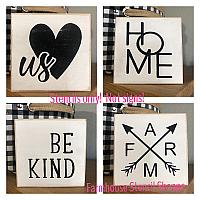 Small Home Set of 4 Stencils, 4"x4"