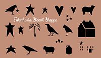 Small Primitive Graphics Stencil Set - 12"x7" Sheet