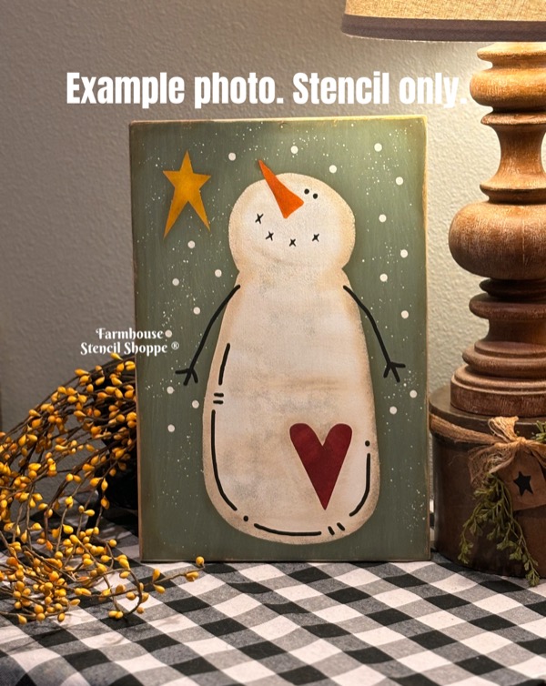 Snowman with Star Overlay Stencil - 8"x12" - 2 pc set