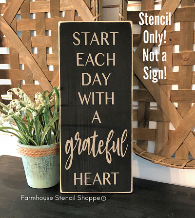 Start Each Day with a Grateful Heart - 7"x16"