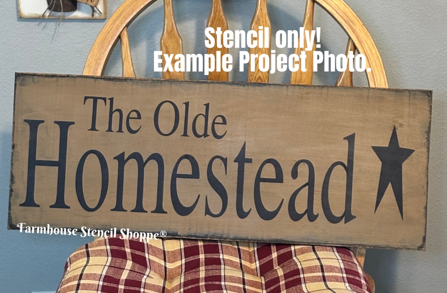 The Old Homestead with Star - 24"x8"