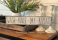 WASH RINSE DRY REPEAT 24"x4.5"