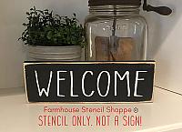 WELCOME - skinny letters - 12"x3.5"