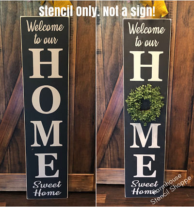 Welcome to our HOME sweet home, Vertical 10"x48" (2 pc)
