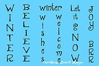 Winter Vertical Stencil Set - One 8"x12" sheet